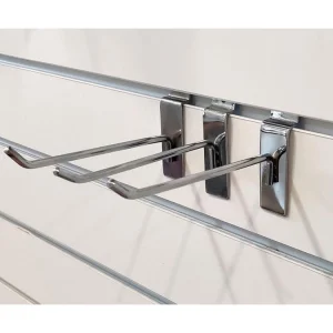 Durable Steel Slatwall Display Hooks Silver Metal Slatwall Hanger