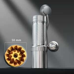 Molino de café portátil con muela de acero inoxidable CNC para precisión