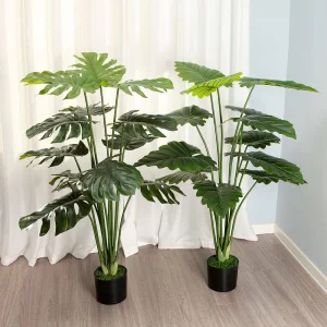 Artificial Alocasia Tree Potted Plants Plastic Bonsai Artificial Tree