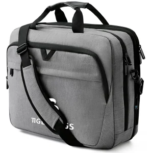 Bolsa de portátil expandible, maletín para computadora, bolsa de hombro para hombres y mujeres