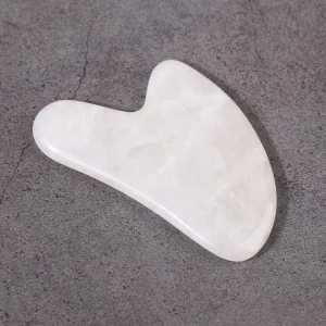 White Jade Gua Sha Stone Comfortable &amp; Washable Facial Massage Scraping Tool for Face Application