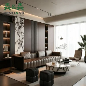 SLS Modern Wood Metal Bookshelves