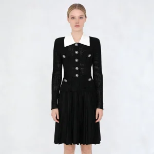 Elegant Womens 2026 Spring Knitted Slim Fit Dress