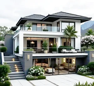 Modern Luxury Modular Prefabricated Villa Three-Floor 3 Bedroom 1 Kitchen Light Steel Structure Contemporary Modular House