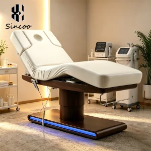 Luxury Custom Thai Luxury King Size Professional Salon Lash Bed Chair Electric Wooden Beauty Table De Heated Massage Bed