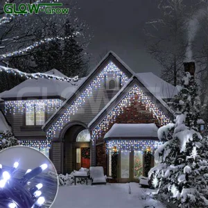 IP65 Luz de Natal LED branca à prova d'água com efeito de piscar para decoração de jardim, casa e janela