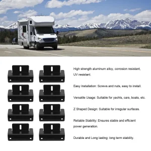 Custom Aluminum Z Shape Solar Panel Mounting Bracket with Hardware for RV Boat off Grid