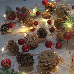 Hot-selling Red Berry Pine Needle Copper Wire Design