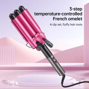 Three-Barrel Egg Roll Hair Curler with Adjustable Temp. Double-Layer Ceramic Panel, Ideal for Creating Water Wave Patterns. No Reviews Yet