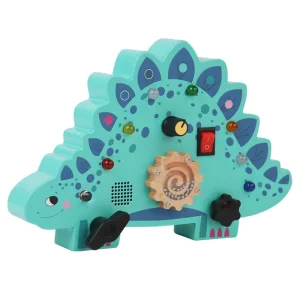 Customize Wooden Montessori LED Dinosaur Busy Wood Games Busy Board Toys for Pre School Kids