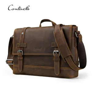 Crazy Horse Leather Briefcase Laptop Bag