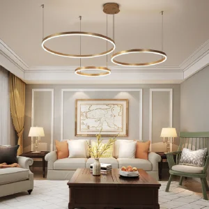 Modern Decorative Customized Hotel Restaurant Indoor Circle Rings LED Pendant Lighting