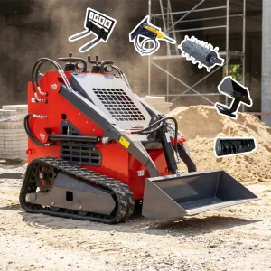 Free Shipping CE EPA Euro 5 Small Garden Loader Track Mini Skid Steer Loader With Auger Bucket Snow Plow Trencher