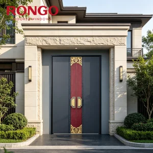 Factory Villa Good Price Custom Luxury Style Exterior Houses Frame Security Aluminum Alloy Entry Door for House Hotel Use