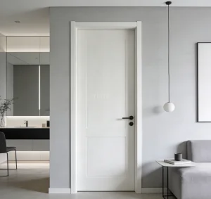 Eco-Friendly White Primer MDF Wood Interior Room Door Flush Door for Hotel