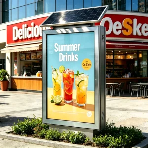 Solar Light Box Custom Outdoor Advertising Solar Rolling Light Box Waterproof Vertical Advertising Light Box Board Solar Power