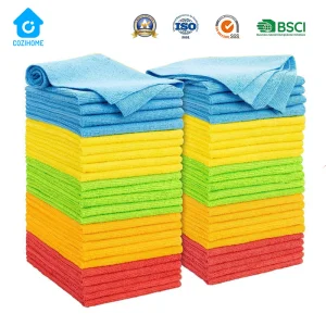 Custom Logo Packaging Warp Knitting Terry Micro Fiber Towel Home Cleaning Rag Window Glass Car Wash Cloth Polyester Microfiber Kitchen Dish Towel