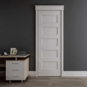 High-Quality MDF Door Skin PVC/Paint Finishing Flush Solid Wood Core Acoustic Soundproof Wooden Door for Home Renovation