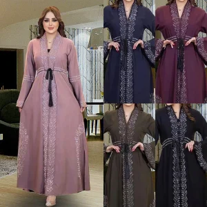 Elegant Middle Eastern Muslim Maxi Dress for Women