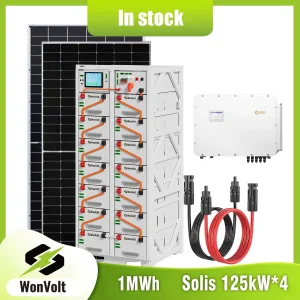 Solis 500kw 1mwh Sistema de Armazenamento de Energia Solar Industrial com Bateria de Lítio Bess com Regulagem Térmica Inteligente
