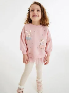 2025 Sudadera de Otoño para Niña y Leggings 2PCS Conjunto de Ropa Infantil Falda con Estampado de Dibujos Animados