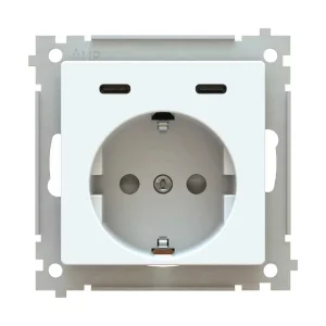 Schuko Socket + USB C Fast Charge 45mm Modular Insert