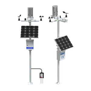 Professional Outdoor Solar Powered Climate Monitoring Station Agricultural Automatic Serial Weather Station RS485 With Sensors