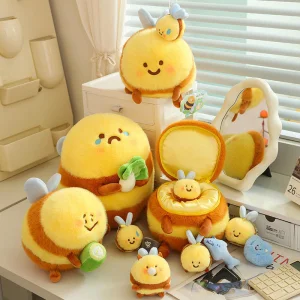 Custom Bee Plush Toy Fluffy Soft Cartoon Doll