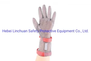 Long Cuff Metal Mesh Glove Stainless Steel Mesh Glove Cut Resistant Chain Mail Protective Anti-Cutting Glove for Kitchen Butcher Working Safety