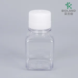 Bioland 125ml Sterile Media Square Bottles Pet Serum Bottle High Quality Leak-Proof