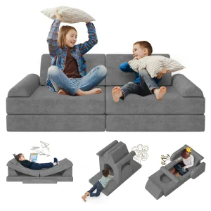 Sofá Personalizado Brincalhão para Crianças Modular Conversível em Espuma
