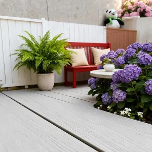 Co-Extrusion Anti-Slip WPC Decking for Exterior Villa Open Pool Easy Installation Waterproof Wear Resistant Composite Wood Grain