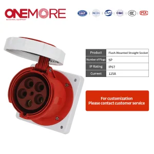 Flush-Mounted Straight Socket: Ideal Wall-Mounted Cee Power Solution