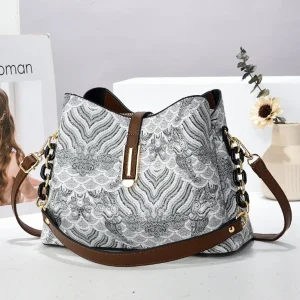 Bolsa Balde Jacquard com Ondas
