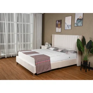Cama Plataforma Estofada Tamanho Queen com Cabeceira e Pés