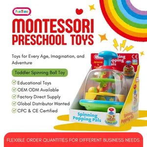 Preschool Manufacturer Kids Press and Spin Ball Pop Montessori Toddler Sensory Play Learning Educational Fine Motor for Baby Toy