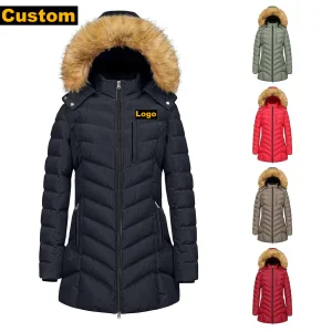 Women's Quilted Down Long Coat Winter Outdoor Parka