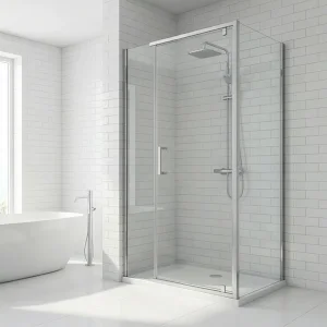 Modern Double Sliding Glass Bathroom Enclosure Shower Door Solution