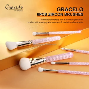 Factory New Arrival 6pcs Synthetic Hair Zircon Makeup Brushes