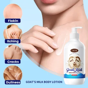 OEM Goat Milk & Jojoba Oil Nourish Skin Barrier Reduce Redness for Sensitive Skin Custom Fragrance Goat Milk Body Lotion