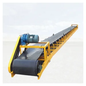 Industrial Long Distance 100m Electric Belt Conveyor For Mining Cleated Belt Conveyor