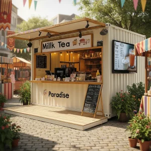 Prefabricated Steel Sandwich Panel Commercial Container House for STORE Building and Shop Use Kiosk Shops