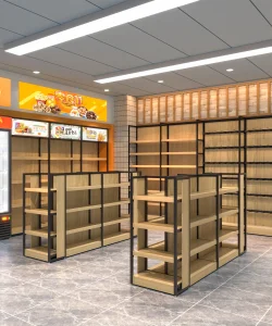 Steel and Wood Display Shelves