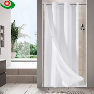 ODM White Waffle Shower Curtain