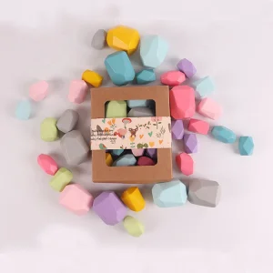 High Quality Color Building Blocks Educational Toys Balance Wooden Balance Stones Toys Building Blocks Toy For Kids