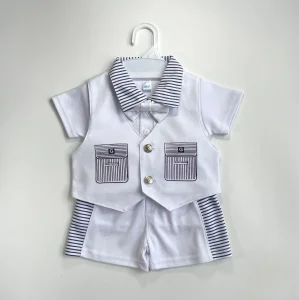 2023 Nuevo estilo de moda joven de la calidad formal traje traje de boda vestido de fiesta de Navidad de bautismo 0-9meses traje del cuerpo del bebé 3 en 1