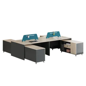 Liyu Custom Size Melamine Furniture Desk Manufacturing Workstation Linear L Shape Seat Double Office Cubicle