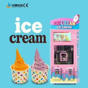 Automatic Soft Ice Cream Vending Machine cashless payment