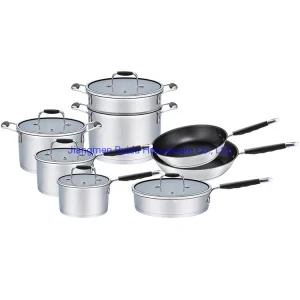 Stainless Steel Steamer Pots and Pans Cookware Sets with Induction Capsule Bottom
