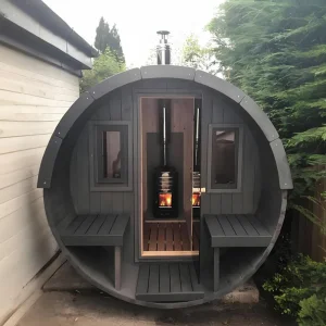 Luxurious 2-Person Barrel Sauna with LED Mood Lighting